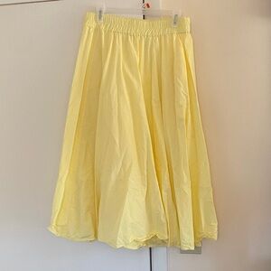 Marled Light Yellow A-Line Skirt